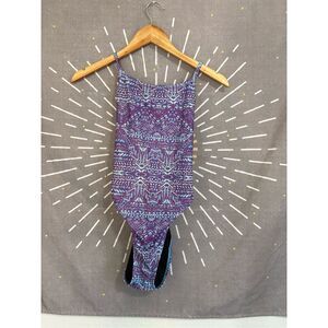 Jolyn Clothing Purple Patterned One Piece Swimsuit